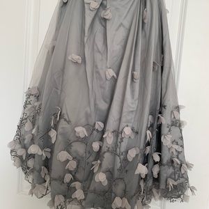 Eliza j floral appliqué skirt